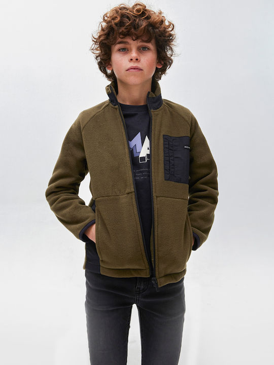 Kinderstrickjacke Fleece Khaki Romero