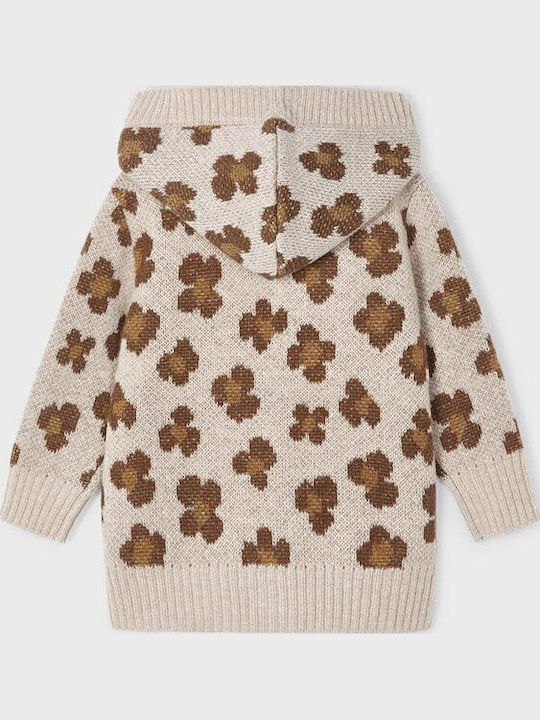 Kinderstrickjacke Gestrickt mit Kapuze Braun