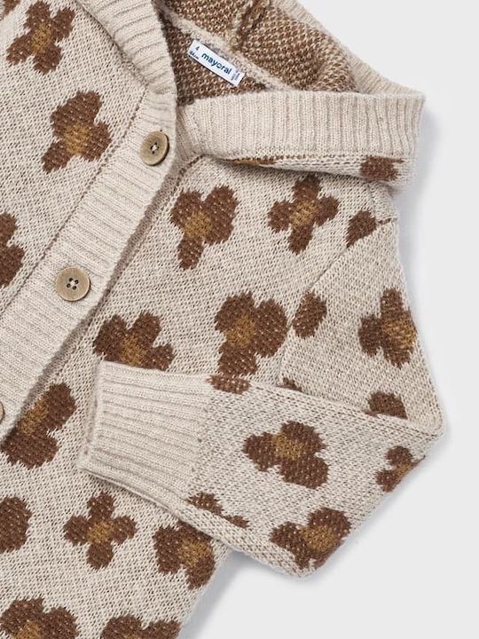 Kinderstrickjacke Gestrickt mit Kapuze Braun