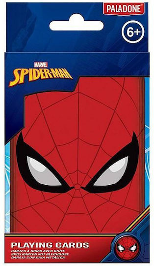 Paladone Marvel Spiderman Τράπουλα Πλαστικοποιημένη Κόκκινη σε Μεταλλικό Κουτί