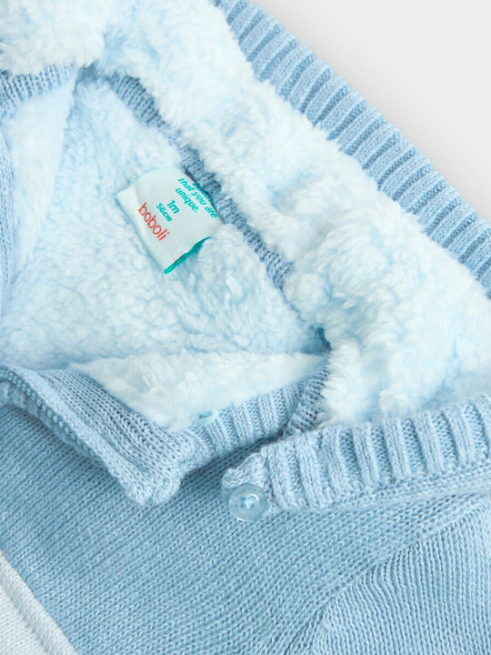 Kids Sweatshirt Cardigan Knitted with Hood Blue