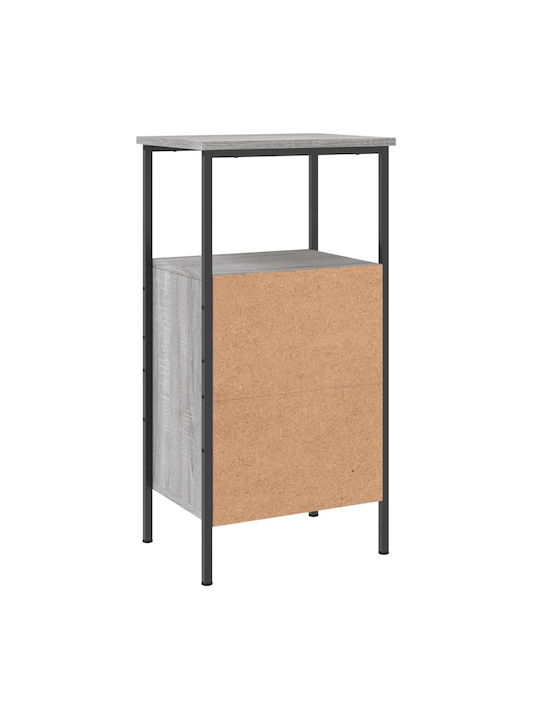 Wooden Bedside Table with Metal Legs Gray Sonoma 41x31x80cm