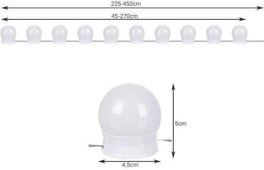 Malatec USB Vanity Mirror LED Light Warm to Cool White 12W 5V 000