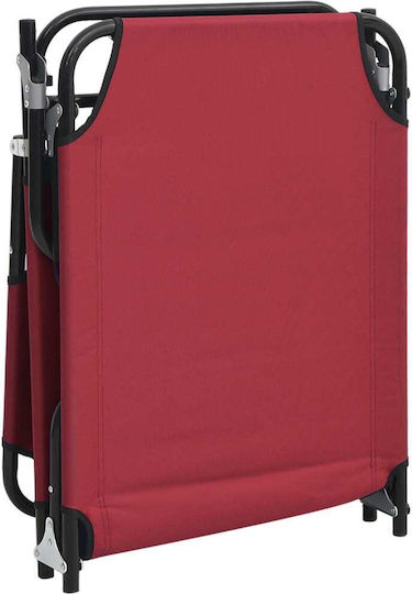 vidaXL Foldable Steel Beach Sunbed Red 189x56x83cm