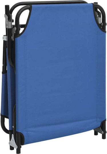 vidaXL Foldable Steel Beach Sunbed Blue 189x56x83cm