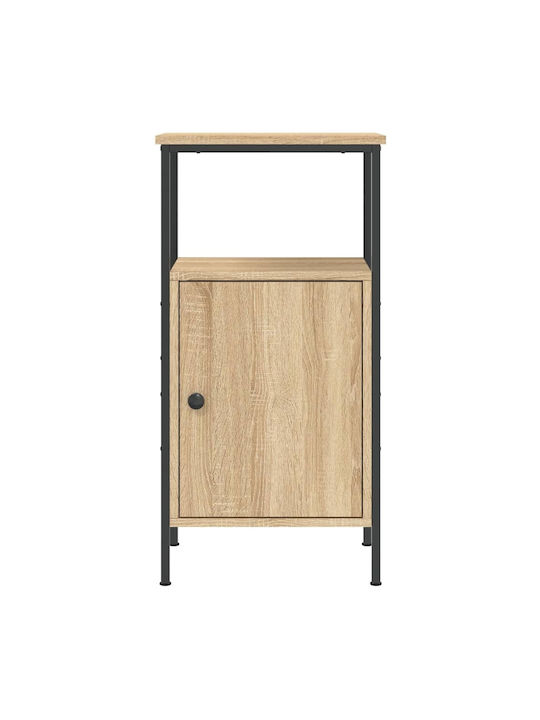 Κομοδίνο Ξύλινο με Μεταλλικά Πόδια Sonoma Δρυς 41x31x80cm