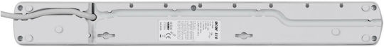 Steckdosenleiste 10 Positionen mit USB-A, Schalter und Kabel 3m Gray