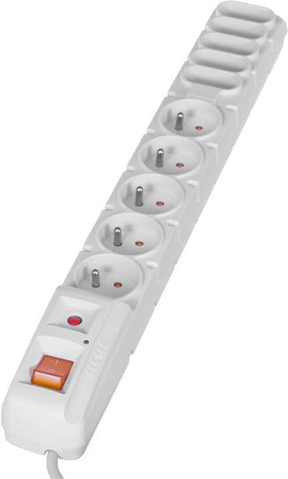 Steckdosenleiste 10 Positionen mit USB-A, Schalter und Kabel 3m Gray