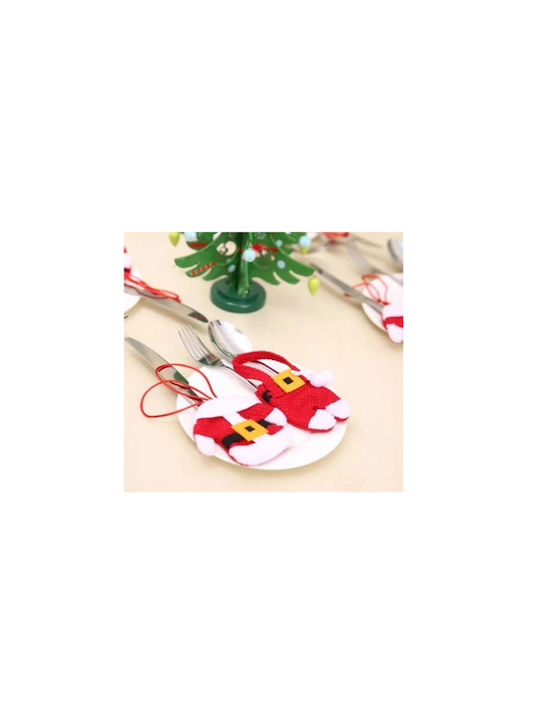 Set Christmas Cutlery Red L11xW8cm. 4pcs