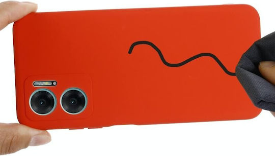 Solid Color Liquid Back Cover Silicone Red (Redmi 10 5G)