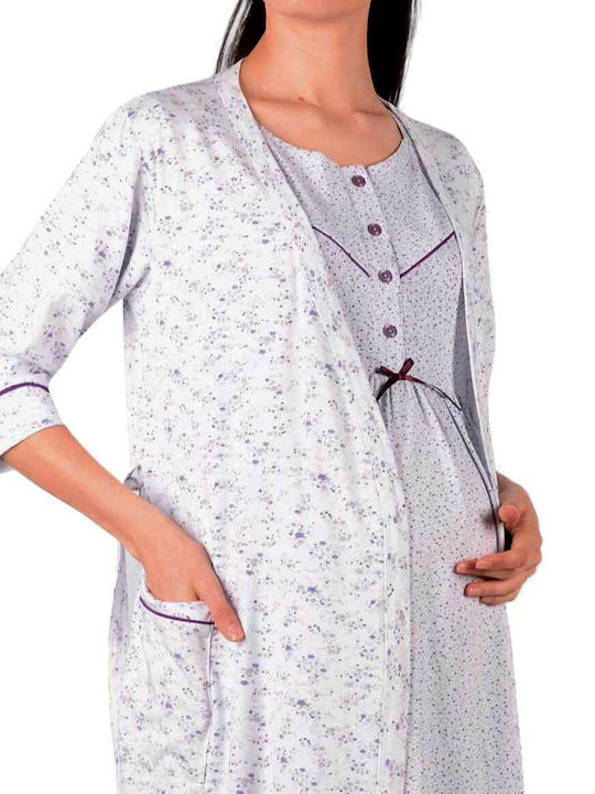 Nightgown & Robe Pregnancy/Breastfeeding Set - Cyelle