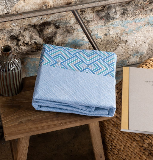 Cokitex Сет Чаршафи с Ластик 175x235+30см. Echo Синьо 4бр