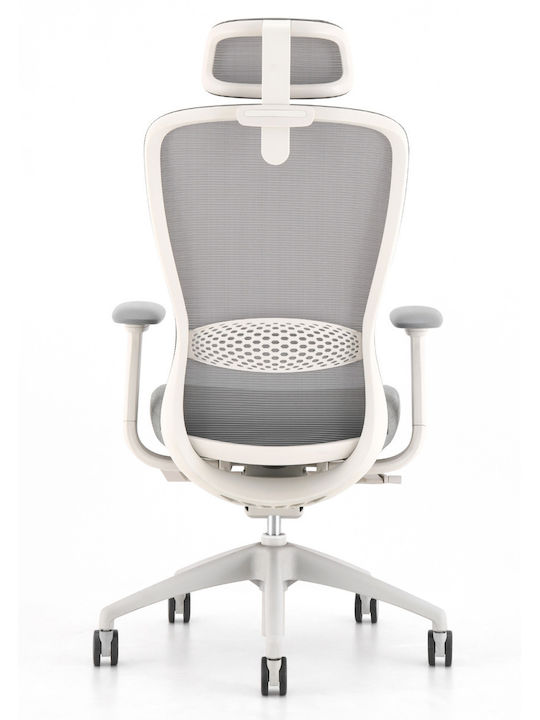 Stuhl Büro mit Neigung und Verstellbaren Armen Action Chair VX White / Blue ErgoAction