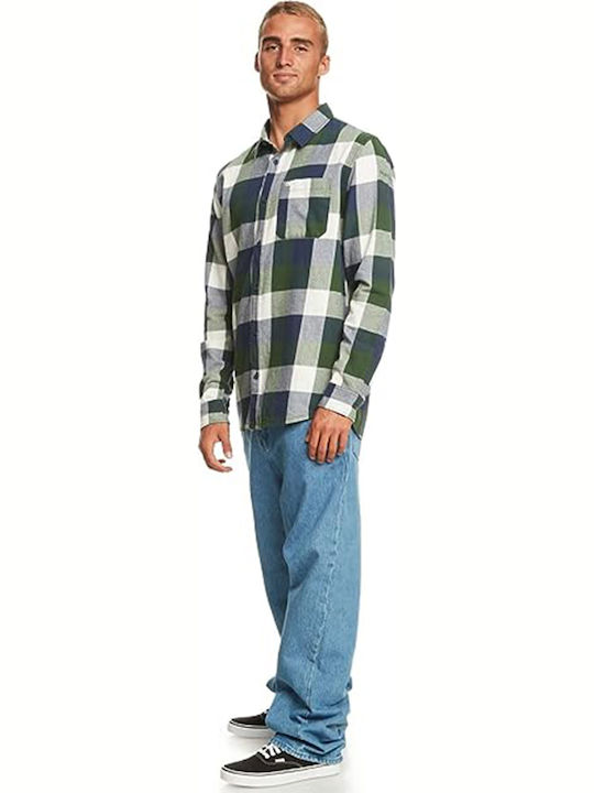 Motherfly Long-sleeved Flannel Shirt Checked Green