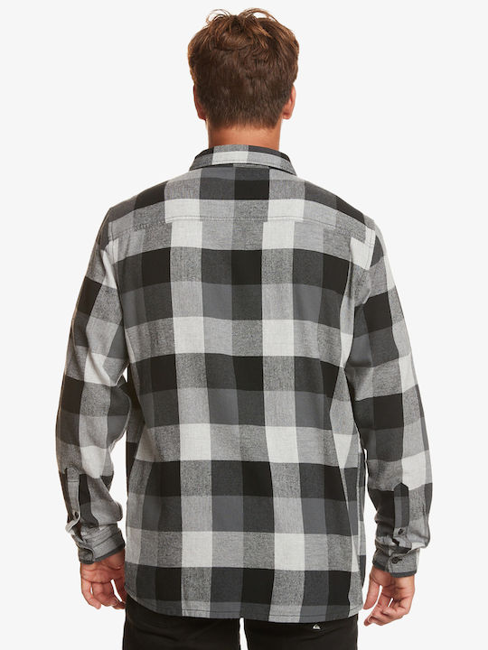 Quiksilver Motherfly Men's Shirt Long Sleeve Checked Black