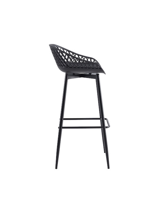 Metallic Outdoor Stool Black 45x45x97cm