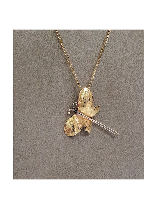 Papadopoulos Gold Halskette mit Design Schmetterling aus Gold 14K