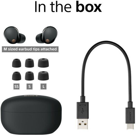 Sony WF-1000XM5 In-ear Bluetooth Handsfree Headphones with Sweat Resistance and Charging Case Black