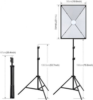 Puluz Softbox Kit 50x70εκ. Λάμπα LED 30W 5700K