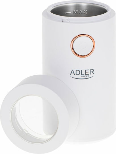 Adler Електрически Кафемелачка 150W с капацитет за кафе на зърна 75гр Бял