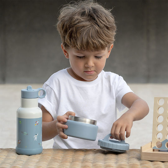 Citron Kids Water Bottle Stainless Steel with Straw Non Spill Light Blue 350ml