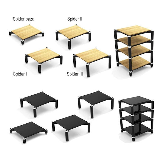 NorStone Spider Base Ράφι Hi-Fi Μαύρο 65.2x12x60.2cm