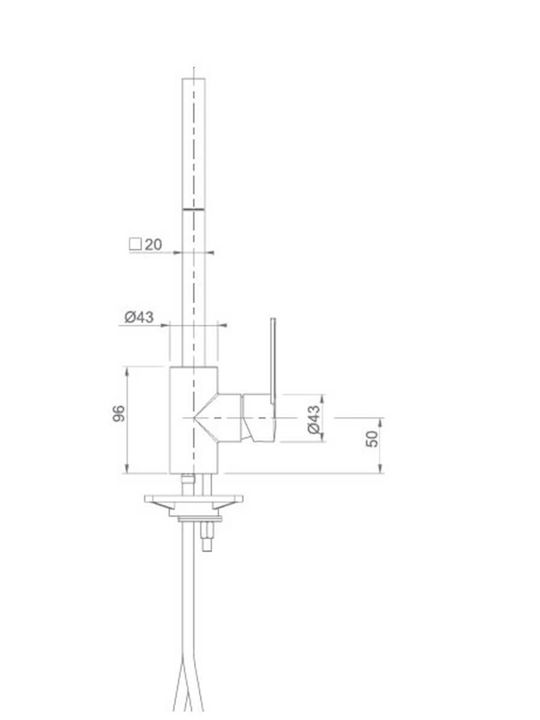 Sanitec Quattro Kitchen Faucet Counter Chrome