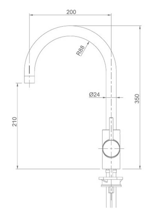Sanitec Doppio 00-02-00252 Groß Küchenarmatur Zähler Granite Terracotta
