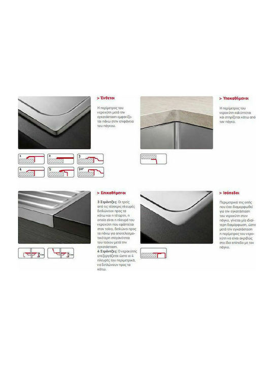 Pyramis Amaltia 2B 107121201 Drop-In Spüle Inox Matt B86xT50cm Silber