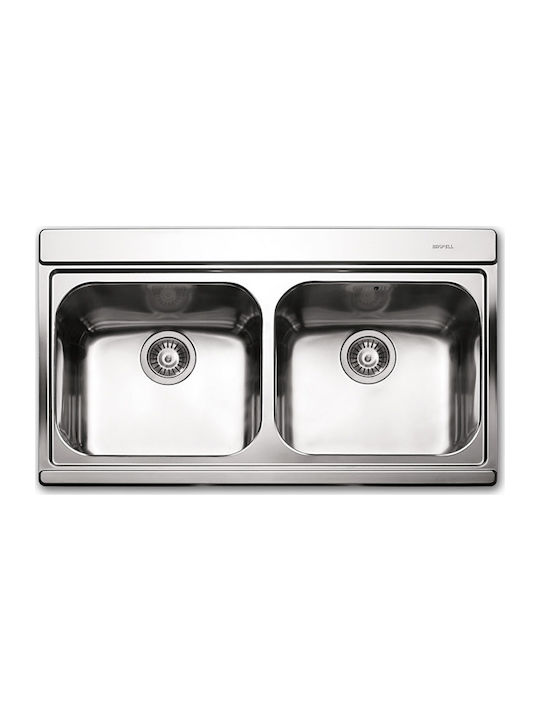 Apell Iris 9320 9320-110401 Drop-In Sink Satin W89.7xD51cm Black Glass