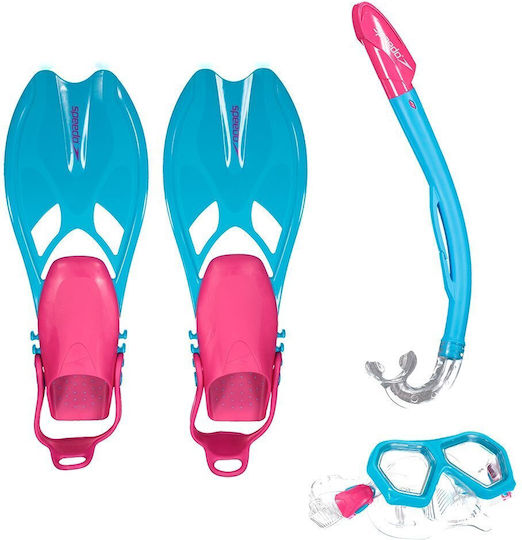 Flippers Swimming Leisure Junior with Mask & Snorkel Blue/ Yellow