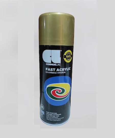 Cosmos Lac Spray Paint Classic Acrylic with Metallic Effect Bright Gold R308 BRIGHT GOLD 400ml