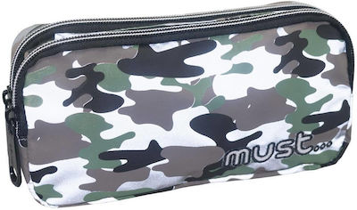 Must Reflective Army Design Pencil Case with 2 Compartments Gray