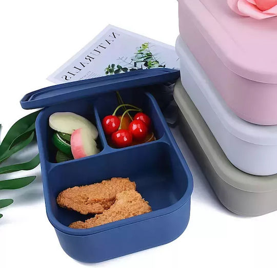 Baby Donkey Kids' Food Container made of Silicone 0.4lt Blue x x 6cm