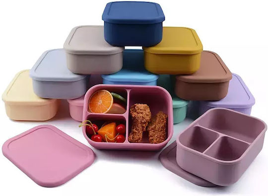 Baby Donkey Kids' Food Container made of Silicone 0.4lt Blue x x 6cm