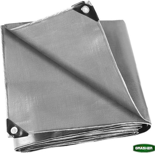 Grasher Αδιάβροχος Μουσαμάς 190gr/m² 5x4μ. Βαρέως Τύπου Γκρι