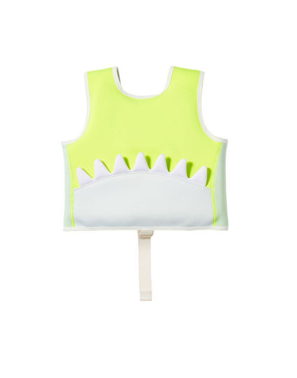 Sunnylife Kids' Life Jacket Neoprene Yellow Shark Tribe Blue Neon Citrus