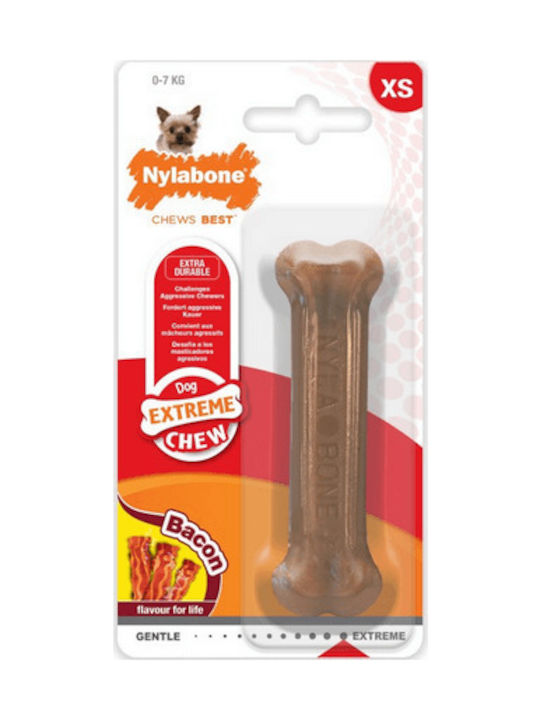 Nylabone Extreme Παιχνίδι Κόκκαλο Σκύλου Μασητικό με Γεύση Μπέικον Large 19εκ. Καφέ