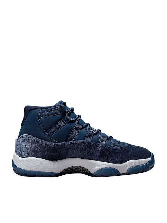 Air  11 Retro Sneakers Midnight Navy / Metallic Silver / White