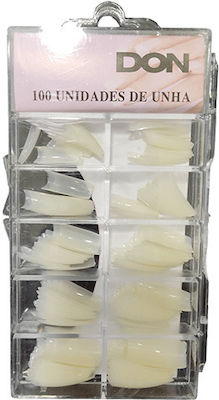 Gel Colored False Nail Tip Beige 100pcs