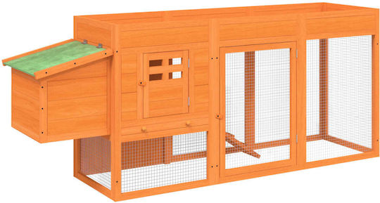 vidaXL Wooden Poultry Coop L2.04 x W0.84 x H0.5m