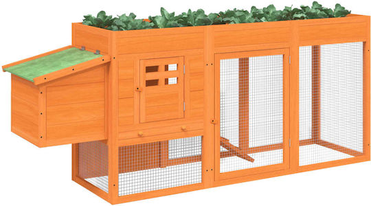 vidaXL Wooden Poultry Coop L2.04 x W0.84 x H0.5m