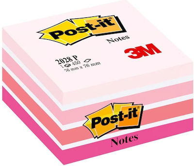 Post-it Post-it Notes Pad Cube 450 Sheets Pink 7.6x7.6cm