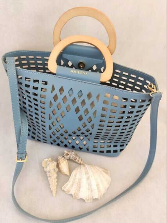 4queens Women's Bag Tote Hand Light Blue