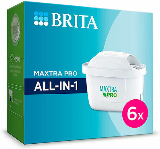 Brita Filtru de Apă de Schimb pentru Cană din Carbon Activ Maxtra Pro All-In-1 30 μm 6 Bucăți