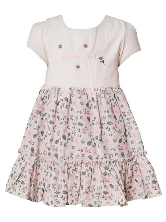 Restart for kids Mädchen Kleid Set mit Mantel Blumen Rosa