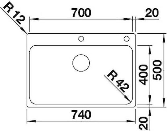Blanco Solis 700-IF/A 526127 Drop-In Мивка Inox Четкан Ш74xД50см Сребрист