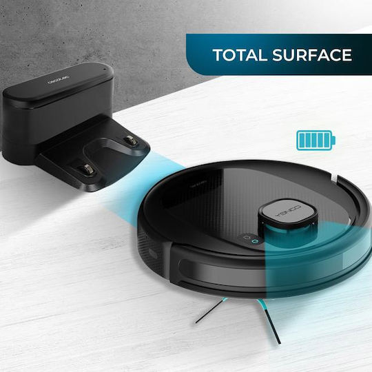 Cecotec Conga 7490 Eternal Genesis Σκούπα Ρομπότ με Χαρτογράφηση Laser & Απορρόφηση 3000Pa Μαύρη