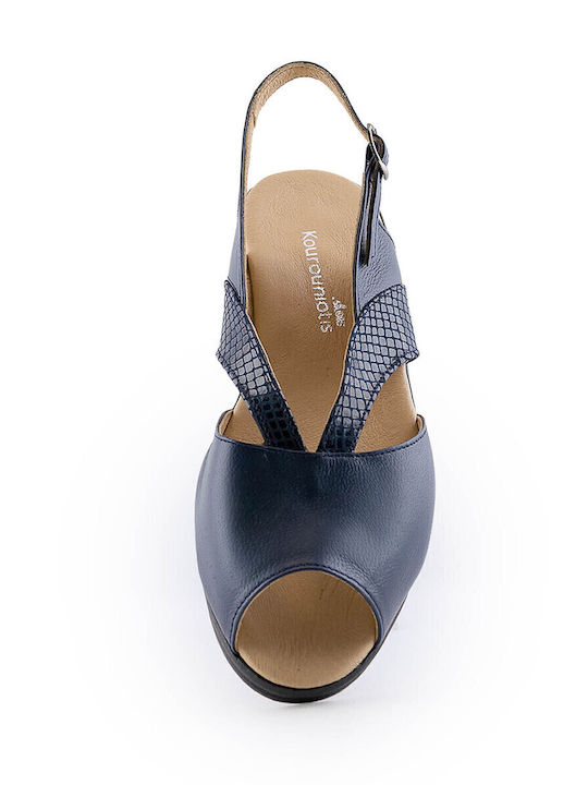 Women's Peep Toe Platforms Blue