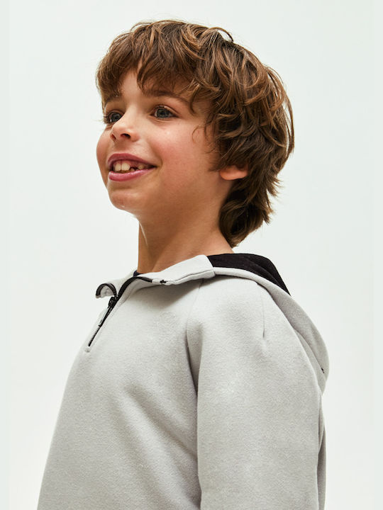 Mayoral Kids Sweatshirt with Hood and Pocket Gray